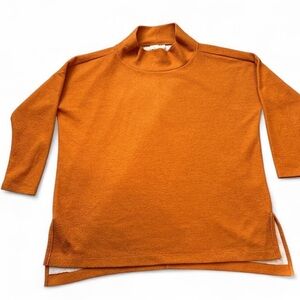 Anthropologie orange mock neck sweater size large for women